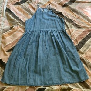 denim halter babydoll dress